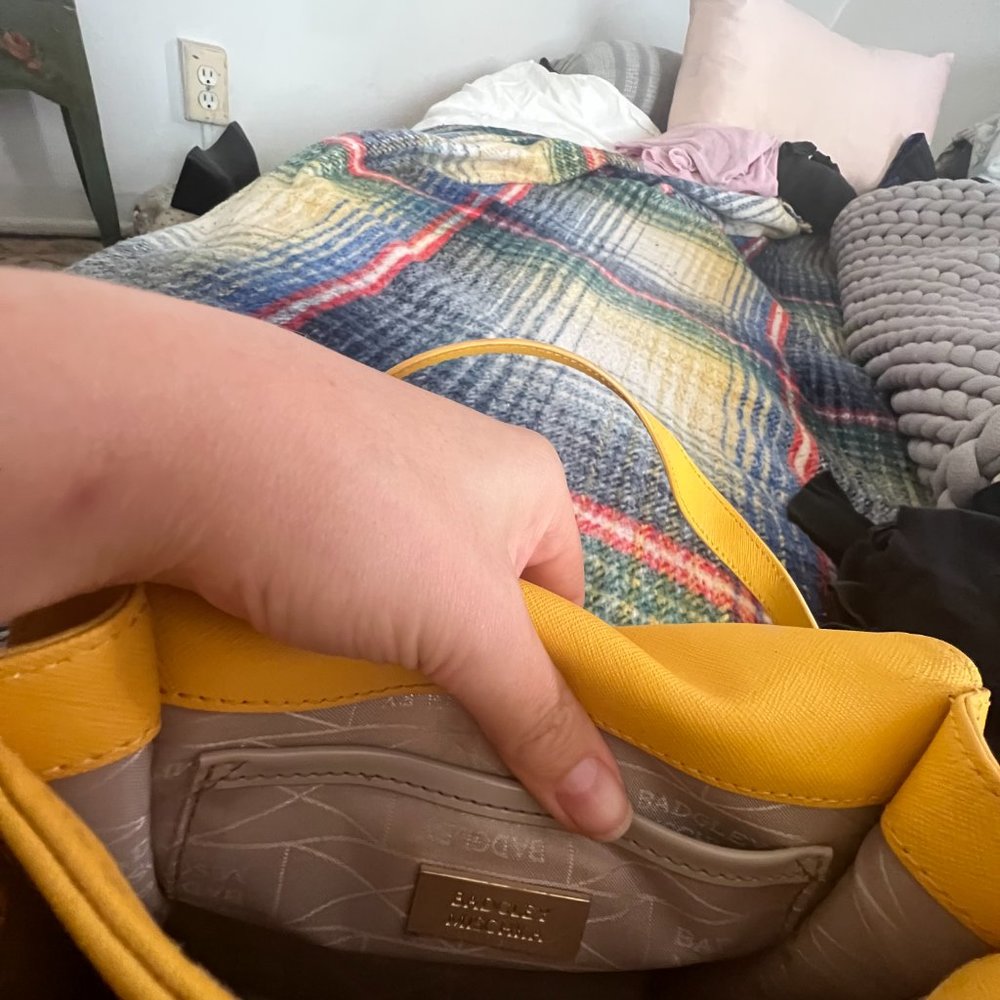 Badgley Mischka Yellow Python Bag - image 6